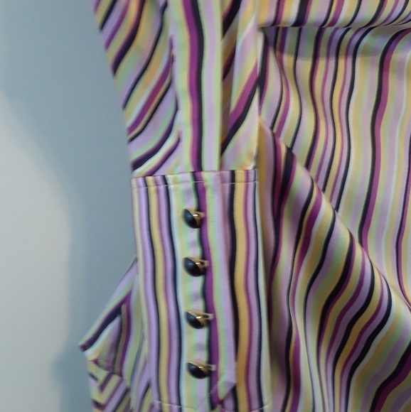 St. John women's silk long sleeve button-down blou - Picture 5 of 8